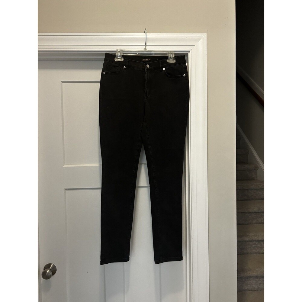 J.McLaughlin Black Slim Tapered Leg Jeans Size 6 Office Minimalist Denim Classic